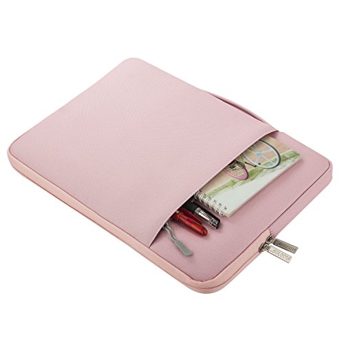 MOSISO Funda Blanda Compatible con MacBook Pro 16 Pulgadas/15 15.4 15.6 Pulgadas DELL Lenovo HP ASUS Acer Samsung Sony Chromebook, Poliéster Maletín Protectora Multifuncional Bolso, Rosado