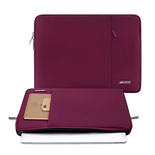 MOSISO Funda Protectora Compatible con 13-13,3 Pulgadas MacBook Air/Mac Pro Retina/2019 Surface Laptop 3/Surface Book 2, Bolsa Blanda de Repelente de Agua de Estilo Vertical, Rojo Vino
