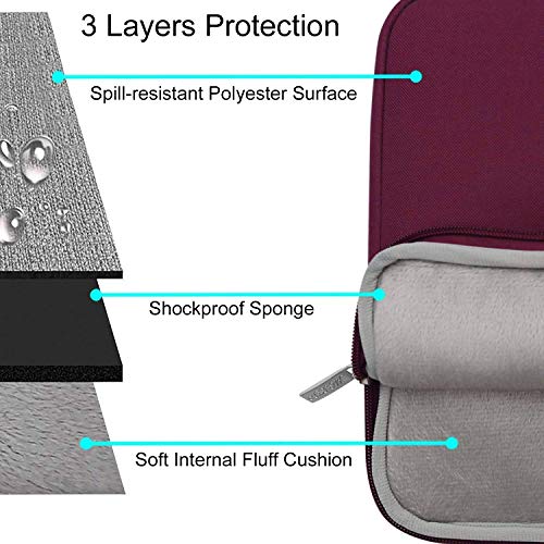 MOSISO Funda Protectora Compatible con 13-13,3 Pulgadas MacBook Air/Mac Pro Retina/2019 Surface Laptop 3/Surface Book 2, Bolsa Blanda de Repelente de Agua de Estilo Vertical, Rojo Vino