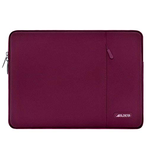 MOSISO Funda Protectora Compatible con 13-13,3 Pulgadas MacBook Air/Mac Pro Retina/2019 Surface Laptop 3/Surface Book 2, Bolsa Blanda de Repelente de Agua de Estilo Vertical, Rojo Vino