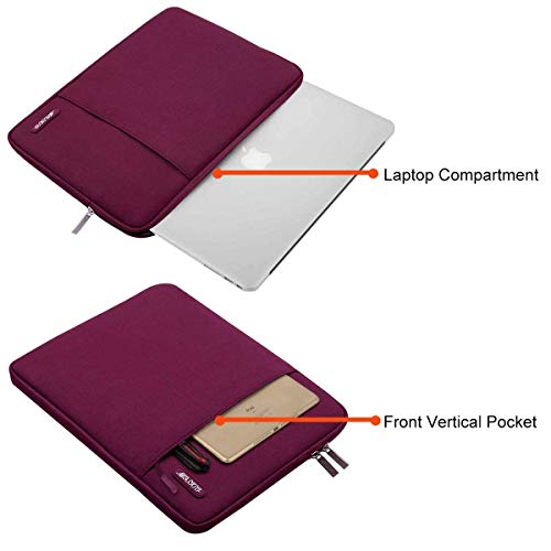 MOSISO Funda Protectora Compatible con 13-13,3 Pulgadas MacBook Air/Mac Pro Retina/2019 Surface Laptop 3/Surface Book 2, Bolsa Blanda de Repelente de Agua de Estilo Vertical, Rojo Vino