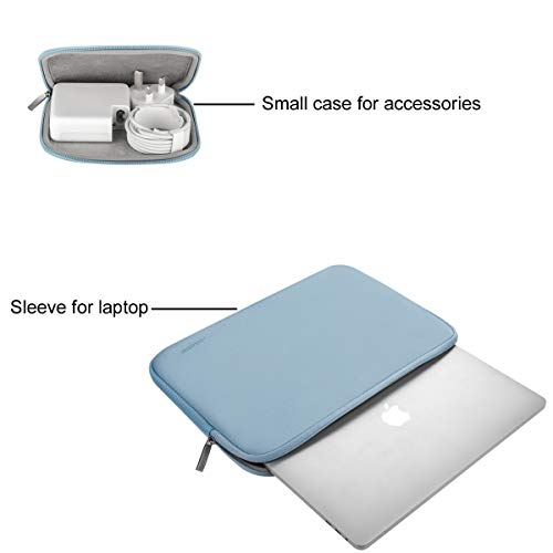 MOSISO Funda Protectora Compatible con 13-13.3 Pulgadas MacBook Air/MacBook Pro/Ordenador Portátil, Bolsa Blanda de Neopreno Agua Repelente con Pequeño Caso, Aireado Azul