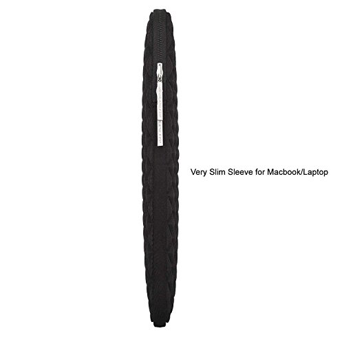 MOSISO Funda Protectora Compatible con 13-13.3 Pulgadas MacBook Air/MacBook Pro/Ordenador Portátil, Estilo Diamante Agua Repelente Bolsa Blanda con Pequeño Caso, Negro