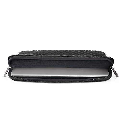 MOSISO Funda Protectora Compatible con 13-13.3 Pulgadas MacBook Air/MacBook Pro/Ordenador Portátil, Estilo Diamante Agua Repelente Bolsa Blanda con Pequeño Caso, Negro