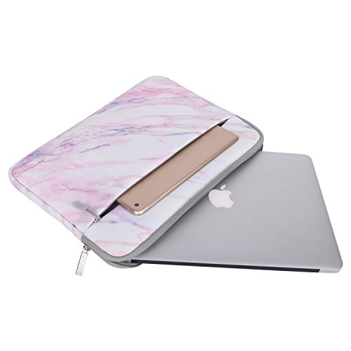 MOSISO Funda Protectora Compatible con 2019 MacBook Pro 16 A2141/15-15.6 MacBook Pro Retina/Surface DELL Lenovo HP Acer ASUS de Portátil, Bolsa Blanda de Estilo Mármol Caja Cubierta, Rosa