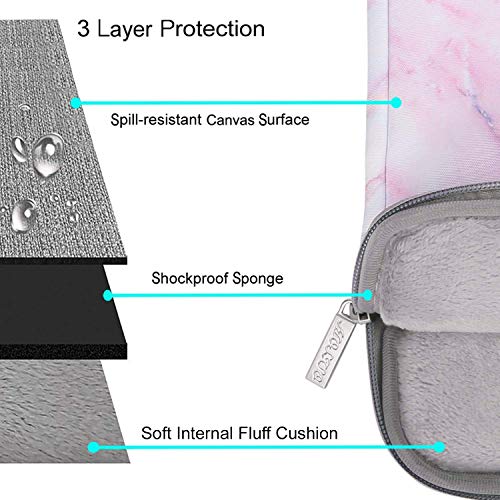 MOSISO Funda Protectora Compatible con 2019 MacBook Pro 16 A2141/15-15.6 MacBook Pro Retina/Surface DELL Lenovo HP Acer ASUS de Portátil, Bolsa Blanda de Estilo Mármol Caja Cubierta, Rosa