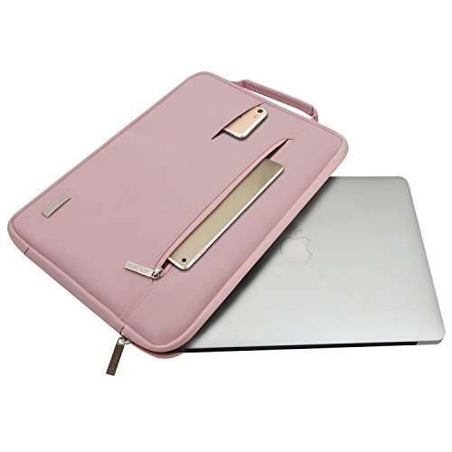 MOSISO Funda Protectora Compatible con 2019 MacBook Pro 16 A2141/15-15.6 MacBook Pro/Surface HP Acer ASUS de Portátil, Bolsa de Hombro Blanda Maletín Bandolera con Asa Lateral, Rosa