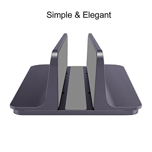 MOSISO Laptop Stand Vertical, Soporte de Escritorio de Aleación de Aluminio Muelle para Ahorrar Espacio Compatible con iPad Pro/MacBook Air/MacBook Pro/Surface Pro y Otro Portátil, Espacio Gris