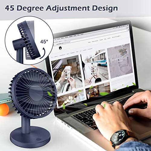 MOSOTECH Ventilador USB, 5 Inch Ventilador Mini de Mesa con 3 Modos de Velocidades, Mini Ventilador Potente y Silencioso para Escritorio Hogar Oficina - Azul