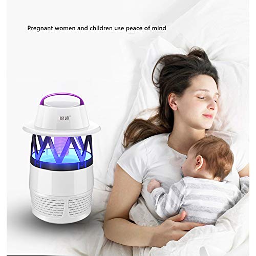 Mosquito Insect Killer Pests Lámpara de trampa, Fotocatalizador de luz UV eléctrico no tóxico Fly Bug Zapper con ventilador de succión, Protección súper silenciosa Adecuada para mujeres embaraza