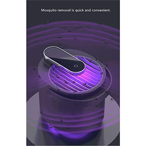 Mosquito Trap, USB Powered Insect Trap Lamp, LED UV Light Insect Killer with Built in Fan, No químicos, Utilizado para bebés, Niños, Embarazada-black