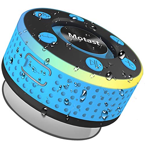 Motast Altavoz Bluetooth, IP7 Impermeable Altavoz Ducha, Bluetooth 5.0 Altavoz Portatil Bluetooth con Luz LED de respiración, 360 ° Sonido Estéreo, Potente Ventosa, para el Hogar, Aire Libre, Viajes