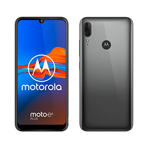 Motorola Moto E6 Plus (pantalla 6,1" max vision, doble cámara de 13 MP, 32GB/2 GB, Android 9.0, Dual SIM) Gris Gunmetal + Funda