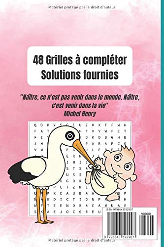 Mots Mêlés - Naissance: Jeux de Mots mêlés pour enfants et adultes sur le thème de la maternité - 48 grilles jouables - Format 15.24x22.86cm ... - Solutions fournies (Plaisirs des Mots)