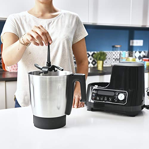 Moulinex ClickChef HF456810 - Robot de cocina multifunción con 5 programas automáticos, robot de cocina compacto 25 funciones, báscula de cocina integrada, cocción al vapor, mezclador 3.6 l, 1400 W