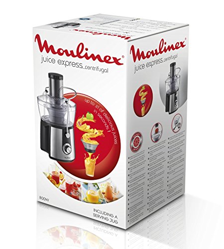 Moulinex Juice Express JU550D10 Licuadora, 800 W, 1.4 litros, 2 Velocidades, Negro/Plateado