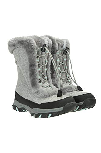 Mountain Warehouse Botas de Nieve para jóvenes de Ohio - Botas para niños Transpirables, Impermeables y de Secado rápido - para Vacaciones de Invierno - niños y niñas Gris Claro 32