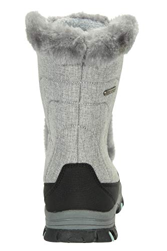 Mountain Warehouse Botas de Nieve para jóvenes de Ohio - Botas para niños Transpirables, Impermeables y de Secado rápido - para Vacaciones de Invierno - niños y niñas Gris Claro 32