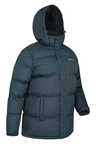 Mountain Warehouse Chaqueta de Nieve para Hombre - Impermeable, con Capucha, puños y Dobladillo Ajustables - Ideal para Viajes en Invierno Azul Marino S