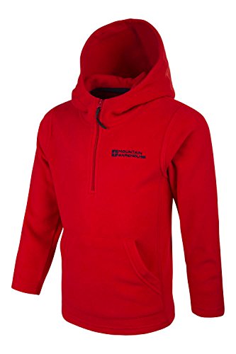 Mountain Warehouse Micro Forro Polar Camber Sudadera con Capucha - Chaqueta con Capucha para niños Transpirable, con Forro Polar Muy Ligero, Secado rápido, antipelusas Rojo 11-12 Años