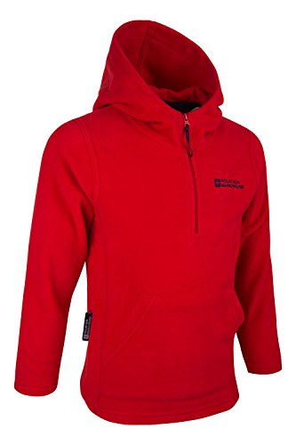 Mountain Warehouse Micro Forro Polar Camber Sudadera con Capucha - Chaqueta con Capucha para niños Transpirable, con Forro Polar Muy Ligero, Secado rápido, antipelusas Rojo 11-12 Años