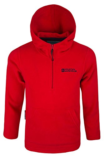 Mountain Warehouse Micro Forro Polar Camber Sudadera con Capucha - Chaqueta con Capucha para niños Transpirable, con Forro Polar Muy Ligero, Secado rápido, antipelusas Rojo 11-12 Años