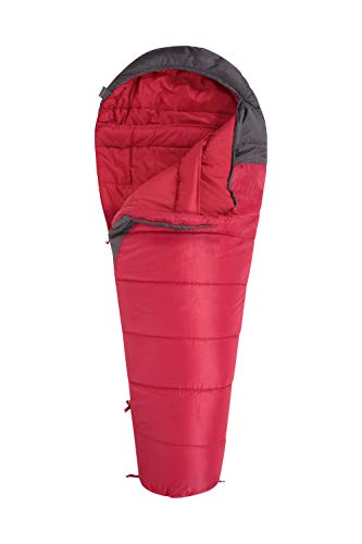 Mountain Warehouse Saco de Dormir Summit 300-23 x 41 cm - Cómodo, Saco de Dormir cálido Rojo Oscuro Cremallera Diestro - Longitud Regular