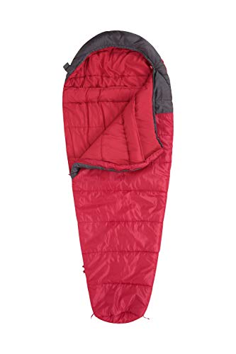 Mountain Warehouse Saco de Dormir Summit 300-23 x 41 cm - Cómodo, Saco de Dormir cálido Rojo Oscuro Cremallera Diestro - Longitud Regular