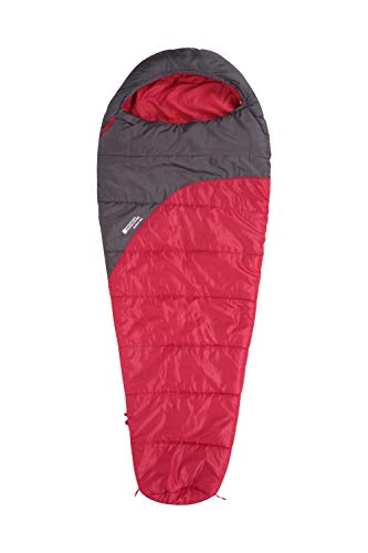 Mountain Warehouse Saco de Dormir Summit 300-23 x 41 cm - Cómodo, Saco de Dormir cálido Rojo Oscuro Cremallera Diestro - Longitud Regular