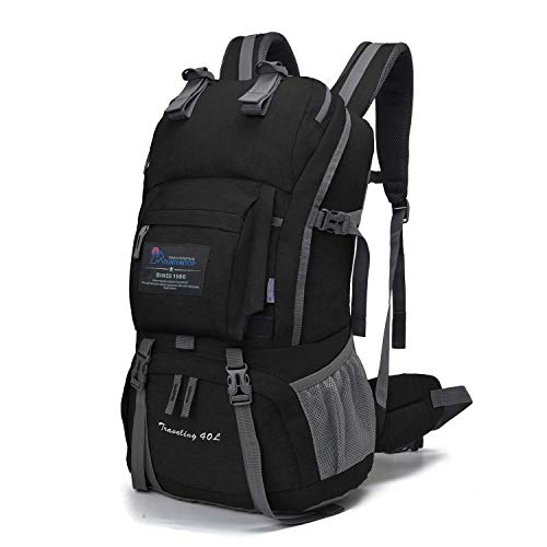 Mountaintop Mochilas Senderismo 40 Litros a Montañismo Alta Capacidad Impermeable Hombre Mujer Escalada Deporte Morral con Cubierta de Lluvia Para Viajes Acampadas Macuto 51X35X16Cm