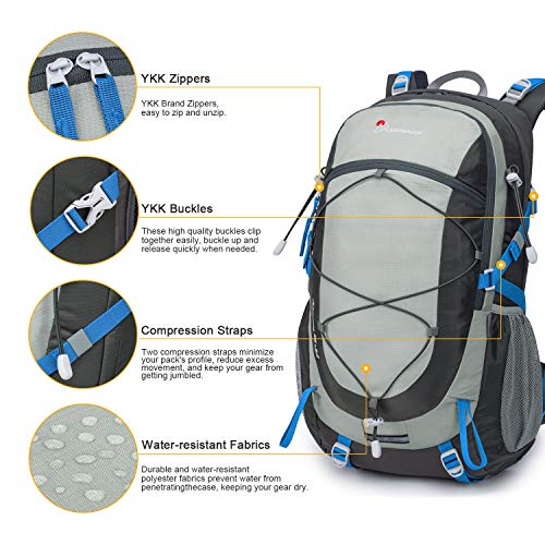 MOUNTAINTOP Montaña 40L Mochila Senderismo Acampada, Hombre, Nuevo Gris, 35L