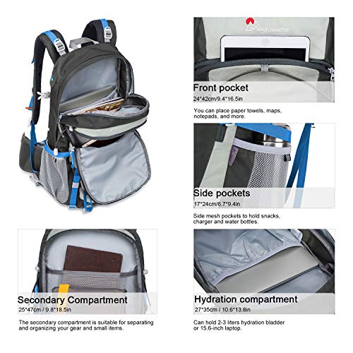 MOUNTAINTOP Montaña 40L Mochila Senderismo Acampada, Hombre, Nuevo Gris, 35L