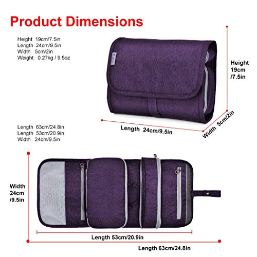 MOUNTAINTOP Neceser Bolsa de Aseo Maquillaje Organizador Bolso Cosmético Hlmacenamiento Paquete baño con el Gancho Colgante para Vacaciones y Viaje