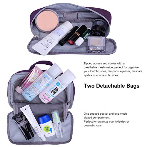 MOUNTAINTOP Neceser Bolsa de Aseo Maquillaje Organizador Bolso Cosmético Hlmacenamiento Paquete baño con el Gancho Colgante para Vacaciones y Viaje