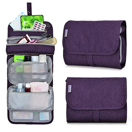 MOUNTAINTOP Neceser Bolsa de Aseo Maquillaje Organizador Bolso Cosmético Hlmacenamiento Paquete baño con el Gancho Colgante para Vacaciones y Viaje