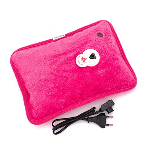 MovilCom® Bolsa de Agua Caliente Eléctrica | Recargable en sólo 15 minutos | Dolor muscular, espalda menstrual (Rosa) 600Watt