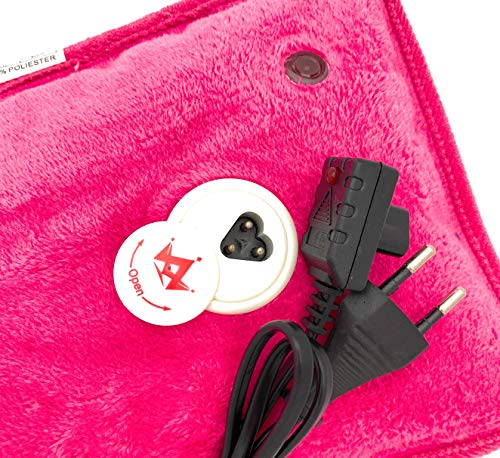 MovilCom® Bolsa de Agua Caliente Eléctrica | Recargable en sólo 15 minutos | Dolor muscular, espalda menstrual (Rosa) 600Watt