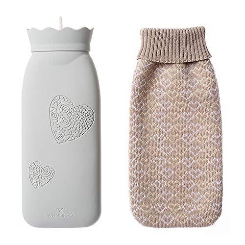 MovilCom® - Bolsa de agua caliente térmica con funda | Botella mediana 525 ml | Termoterapia dolor muscular, espalda, menstrual | Hot Water Bottle | (Mod.62102)