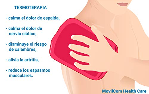 MovilCom® - Bolsa de agua caliente térmica con funda | Botella mediana 525 ml | Termoterapia dolor muscular, espalda, menstrual | Hot Water Bottle | (Mod.62102)