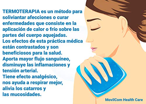 MovilCom® - Bolsa de agua caliente térmica con funda | Botella pequeña 313 ml | Termoterapia dolor muscular, espalda, menstrual | Hot Water Bottle | (Mod.62101)