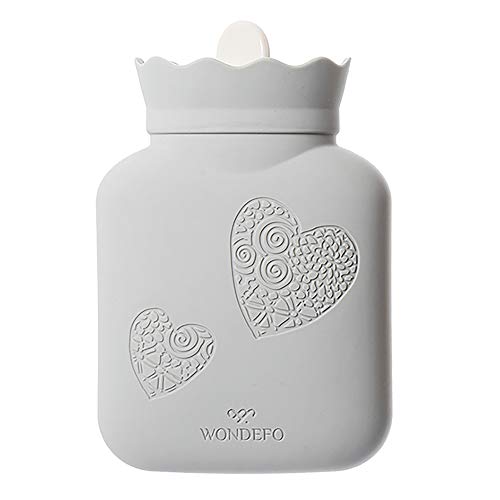 MovilCom® - Bolsa de agua caliente térmica con funda | Botella pequeña 313 ml | Termoterapia dolor muscular, espalda, menstrual | Hot Water Bottle | (Mod.62101)