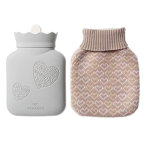 MovilCom® - Bolsa de agua caliente térmica con funda | Botella pequeña 313 ml | Termoterapia dolor muscular, espalda, menstrual | Hot Water Bottle | (Mod.62101)