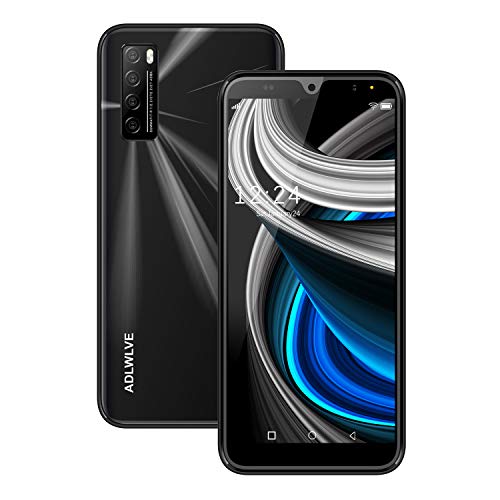 Moviles Libres 4G,6.0Pulgadas 3GB RAM 32GB ROM / 64GB Smartphone Libre Android 9.0 Face ID teléfonos móviles gratuitos, 8MP 4600mAh,Dual SIM Quad Core Moviles Buenos (Negro)