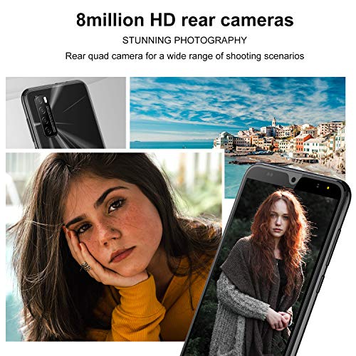 Moviles Libres 4G,6.0Pulgadas 3GB RAM 32GB ROM / 64GB Smartphone Libre Android 9.0 Face ID teléfonos móviles gratuitos, 8MP 4600mAh,Dual SIM Quad Core Moviles Buenos (Negro)