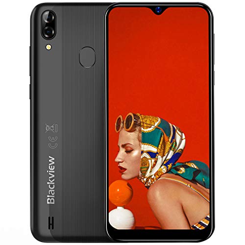 Moviles Libres, Blackview A60 Pro Smartphone 4G de Pantalla 6.1" (19.2:9) Water-Drop Screen, Teléfono 3GB+16GB (SD 256GB), 8MP+2MP+5MP, Batería 4080mAh Teléfono Móvil, Android 9.0, Face ID/GPS-Negro