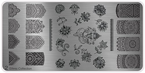 MoYou's XL Ethnic -Láminas de la Colección 2, relleno de bonitos diseños bohemios completos, accesorio imprescindible e ideal para la manicura durante el período veraniego