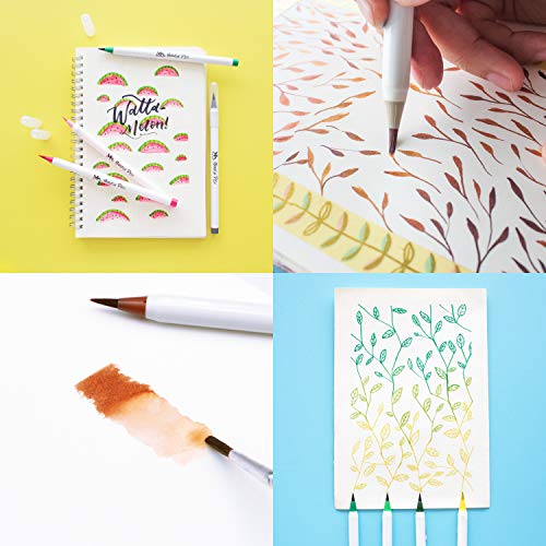 MozArt Supplies 5374920, Set de pinceles de colores, punta suave flexible de pincel real, efecto acuarela, 20 unidades