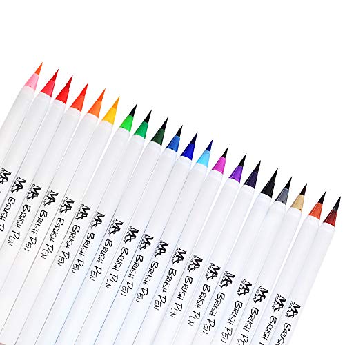 MozArt Supplies 5374920, Set de pinceles de colores, punta suave flexible de pincel real, efecto acuarela, 20 unidades