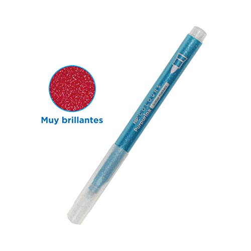 MP Rotuladores con Purpurina - Multicolores - 12 Marcadores Colores Intensos