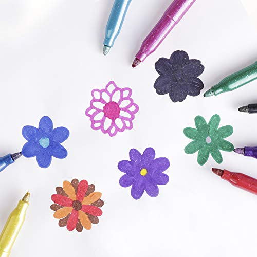 MP Rotuladores con Purpurina - Multicolores - 12 Marcadores Colores Intensos